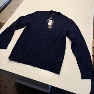 Navy Blue Cable Knit Sweater Truth By Republic